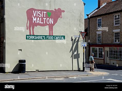 Mural Visit Malton In Malton North Yorkshire England Uk Stock