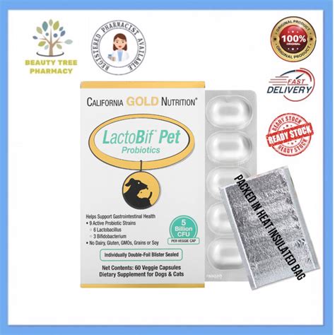 California Gold Nutrition LactoBif Pet Probiotics 5 Billion CFU Veggie ...