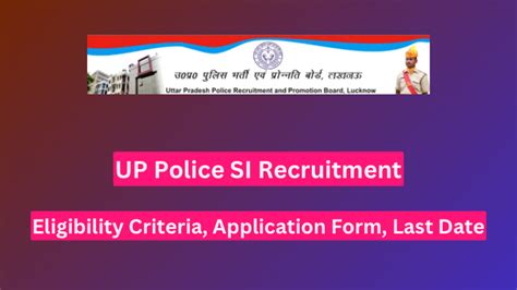 Up Police Si Recruitment Posts Sub Inspector Apply Online