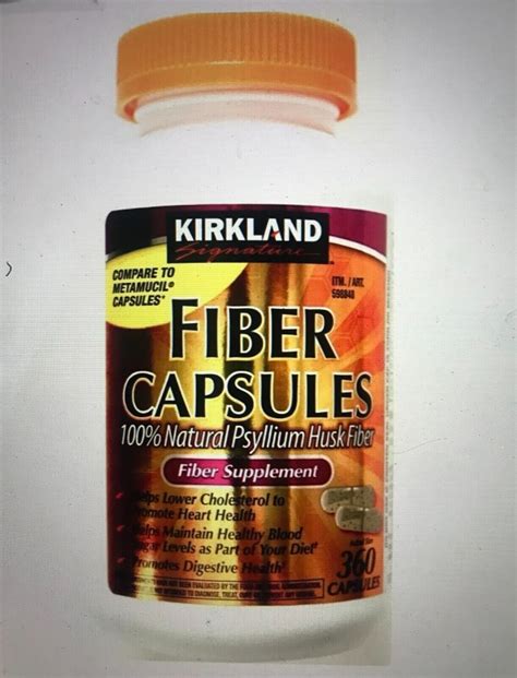 New Kirkland Signature Fiber Capsules 100 Psyllium Husk 360 Pills