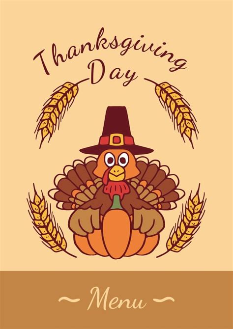 Free Doodle Thanksgiving Day Menu Template