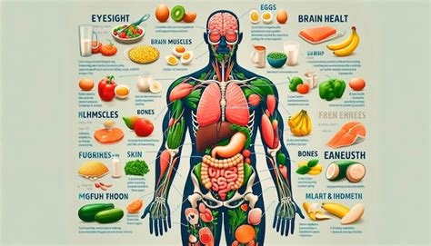 Un Cartel De Un Cuerpo Humano Con Las Palabras Alimentos Saludables