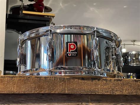 1970 S Premier Chrome Over Steel Snare Drum 5x14 Reverb