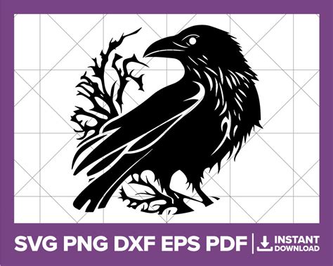 Raven SVG Raven PNG Crow DXF Bird Crow Raven Cricut Etsy Canada