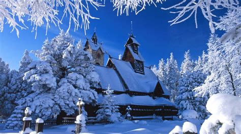 Snowy Christmas Scenes Wallpapers - Wallpaper Cave