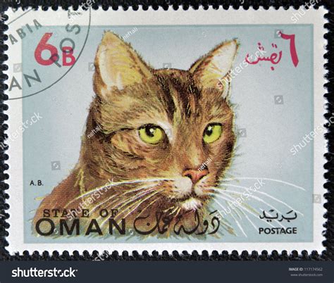 OMAN CIRCA 1971 A Stamp Printed In State Of Oman Shows Somali Cat