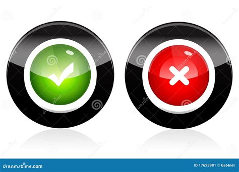 Right and wrong buttons stock illustration. Image of incorrect - 17623981