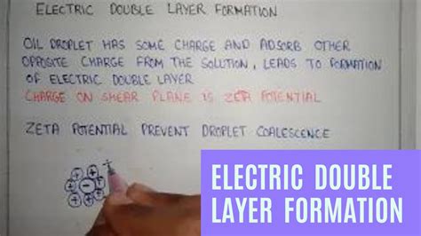 Electric Double Layer Formation In Emulsion Theories Of Emulsion