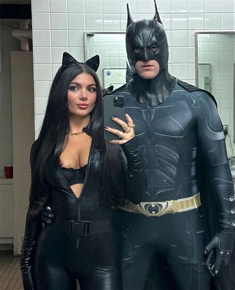 Couples Halloween Costume As Batman And Cat Woman Cute Couple Halloween Costumes Pretty