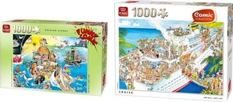 Puzzelvoordeelset King Funny Comic Puzzel Rocking Stones