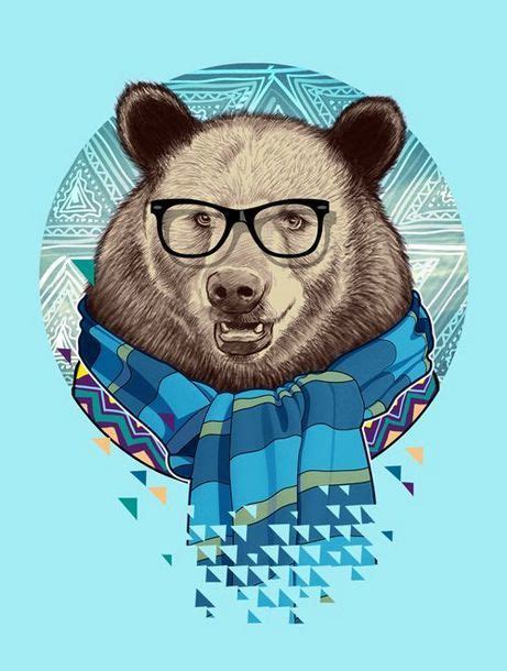 Hipster Bear Tattoo Design