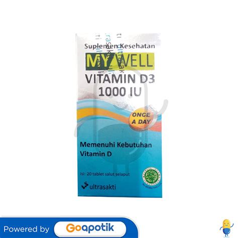 MYWELL VITAMIN D3 1000 IU BOTOL 20 TABLET Kegunaan Efek Samping