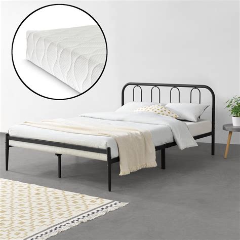 Metalen Bedframe Hanko Zwart Met Matras X Cm Bol