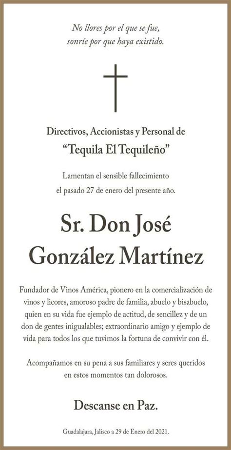 José González Martínez Obituario Esquela