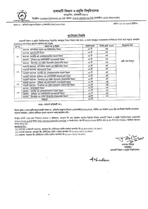 RMSTU Job Circular 2023 PDF Postimages