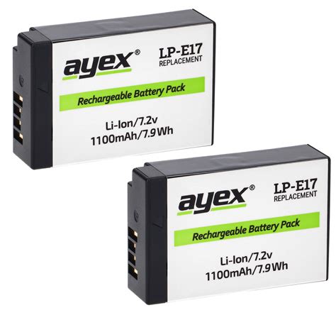 ayex Batteriegriff Set für Canon EOS RP R8 2x LP E17 Akku 1x USB