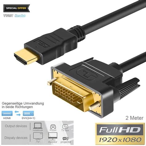 HDMI Zu DVI Zu HDMI Kabel 24 1 2 Meter Kaufen Auf Ricardo