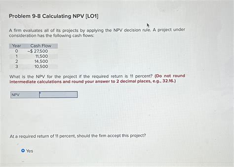 Solved Problem Calculating Npv Lo A Firm Evaluates Chegg