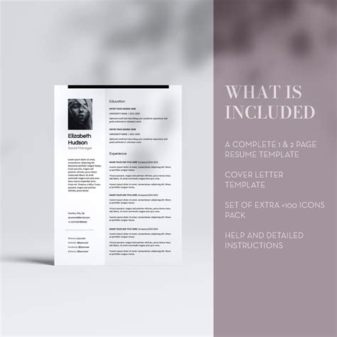 Resume Template With Photo Professional Resume Template Etsy