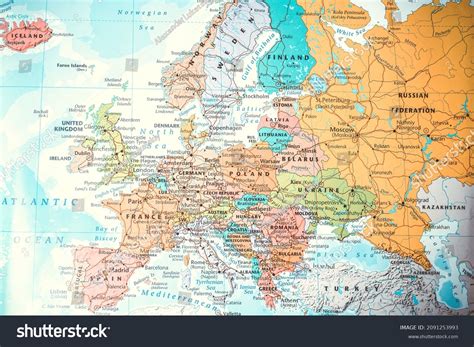 High Detailed Political Map Europe Stock Photo 2091253993 | Shutterstock