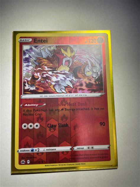 X Entei Holo Rare Pokemon Crown Zenith M Nm Values Mavin