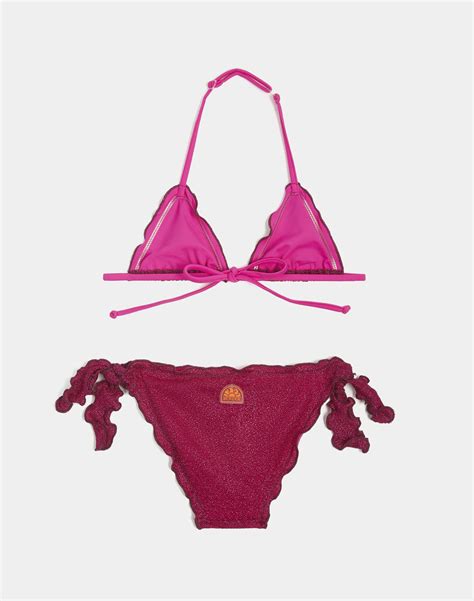 Sundek Mini Magnolia Bikini Con Top A Triangolo E Slip Con Fiocchi G141knl6100 96800 Sundek