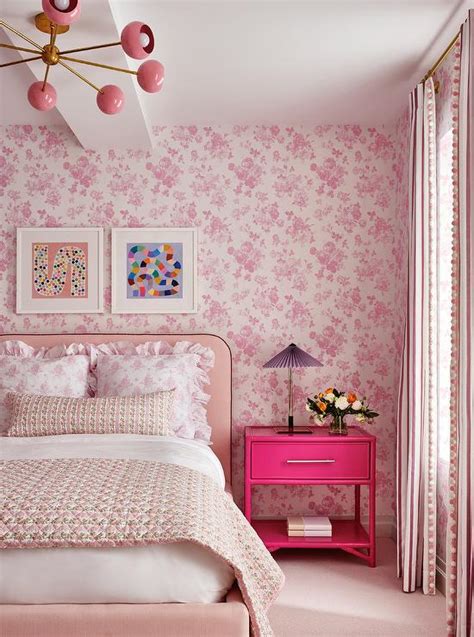 Pink Striped Wallpaper Room