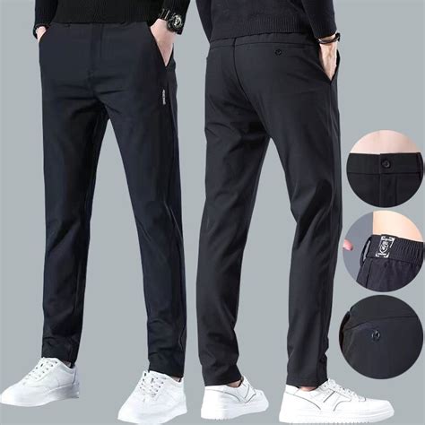 Seluar Slack Lelaki Slimfit Balck Pants Men Casual Straight Cut Plus