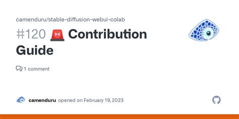 Contribution Guide Issue Camenduru Stable Diffusion Webui