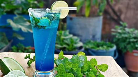 Blue Lagoon Mojito Refreshing Drink Curacao Blue