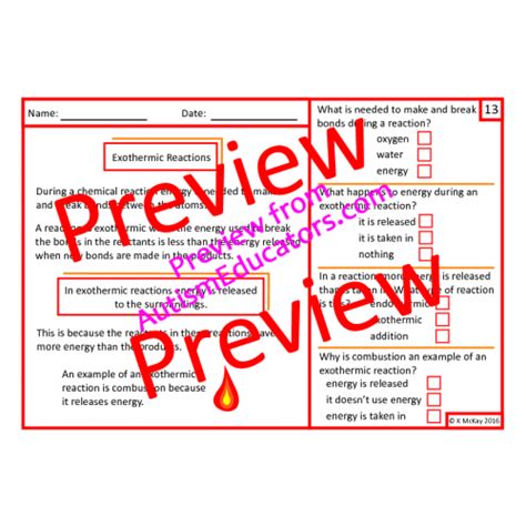 Chemical Reactions Pack Worksheets Task Cards Mini Book