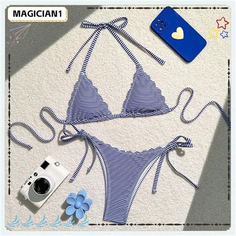 Magician Micro Bikini Set Halter String Bathing Suit Mini Thong Swimwear Triangle Trendy Sexy