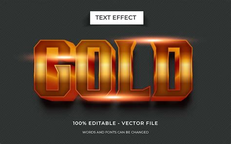 Efecto De Texto Editable Efecto De Texto Dorado Vector Premium