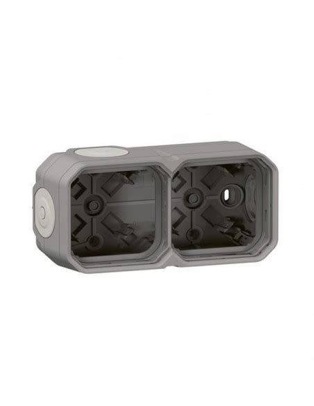 Caja Superficie Horizontal Plexo Posiciones Gris Legrand