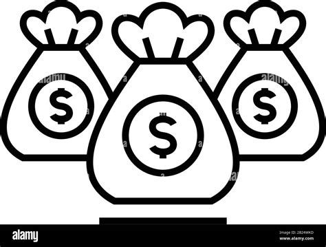 Received Money Line Icon Concept Sign Outline Vector Illustration