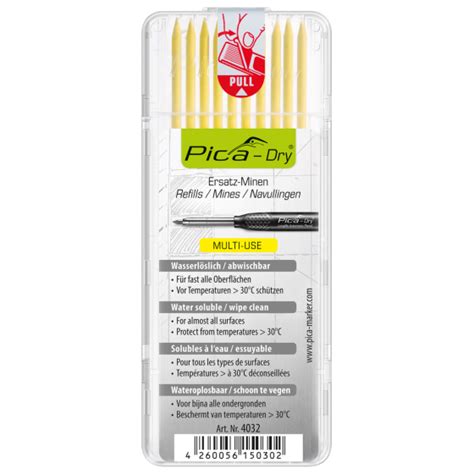 Pica Dry Mines De Rechange Graphite Jaune Multi Usage