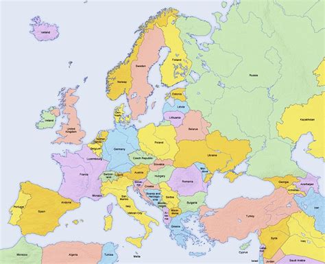 Maps of Europe Region Country