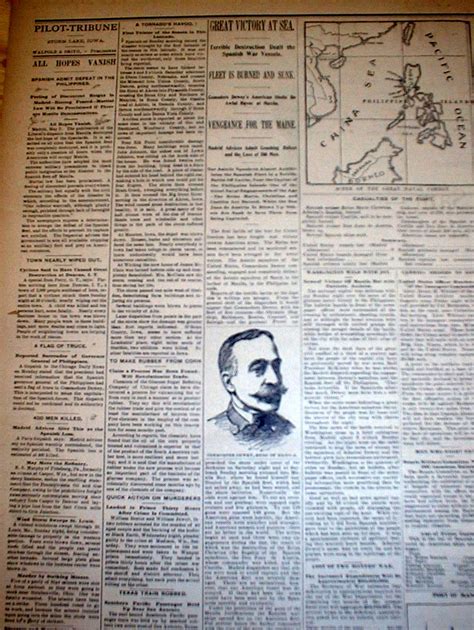 1898 Newspaper Spanish American War Begins With Headlines Remember The Maine Ebay