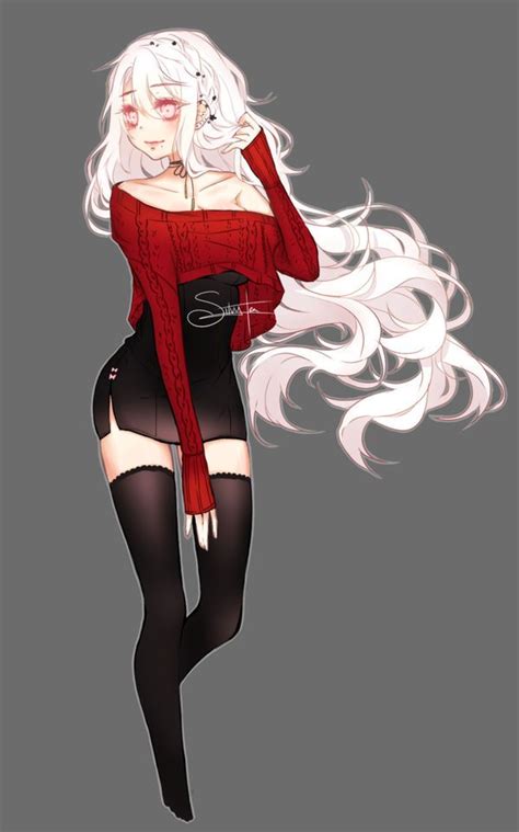 [oc] Red By Silverblossoms Manga Girl Anime Red Hair Albino Girl