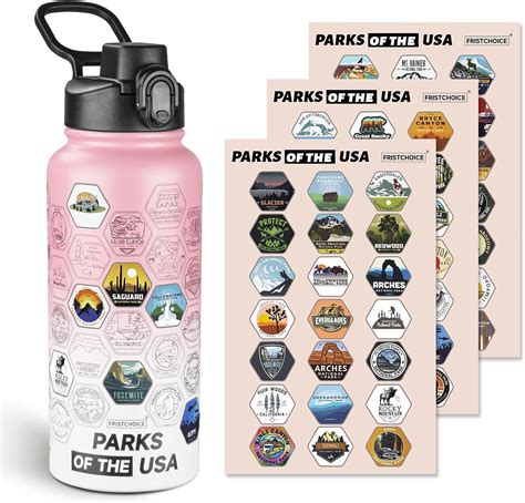 Amazon National Parks Water Bottle With Stickers And Straw 32oz