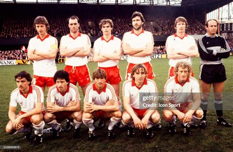 Team Az Line Up During The Uefa Final Cup First Leg Match Between