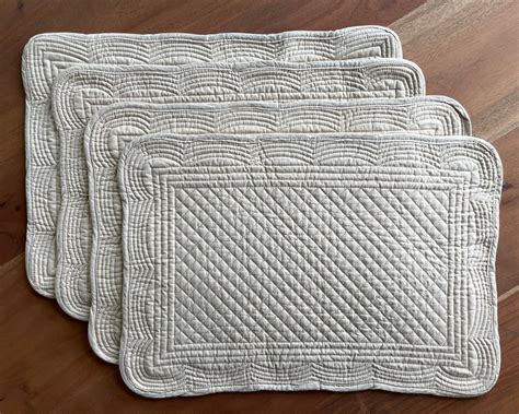 Rectangle placemat quilted set of 4 Etsy 日本