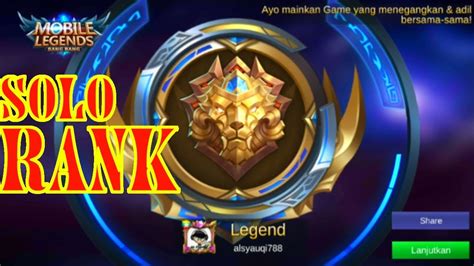 Detik Detik Naik Legend Solo Rank Youtube