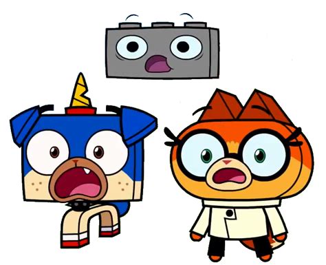 Puppycorn Dr Fox And Richard Shocked Vector By Happy Tree Unikitty On