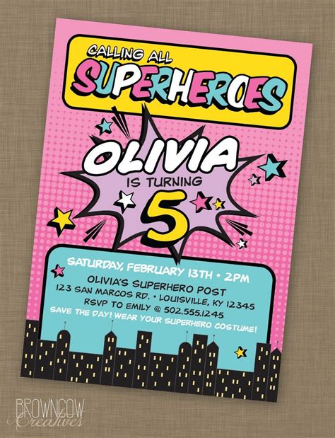 GIRL SUPERHERO BIRTHDAY PARTY PRINTABLES Please Read All Info