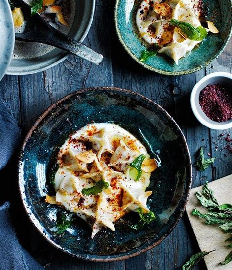 Lamb Manti With Yoghurt Sumac And Dried Mint Recipe Recipe Turkish