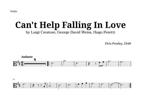 Cant Help Falling In Love Arr Langanho By Elvis Presley Sheet Music For Viola Solo At Sheet