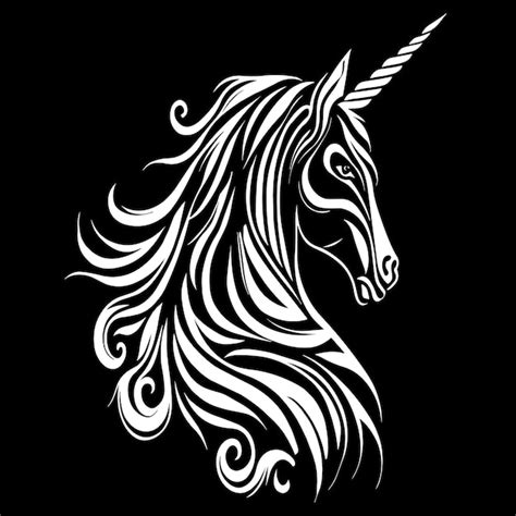 Premium Vector | A unicorn head with a black background and the word unicorn on it.