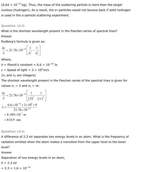 Ncert Solutions For Class 12 Physics Chapter 12 Atoms