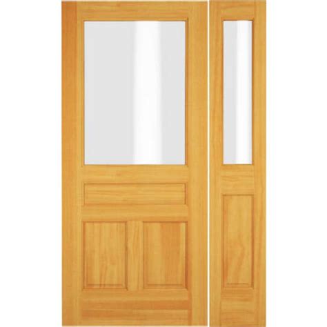 ESWDA 52x96 Exterior Swing Hickory Wood 1 2 Lite Single Door 1